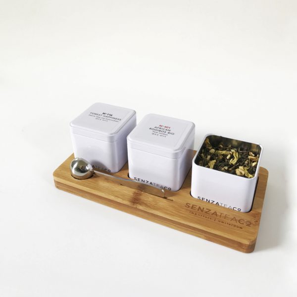 Bamboo tray-3-cans
